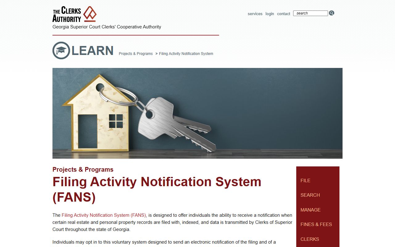 Gilmer County court records GSCCCA filing activity notification system