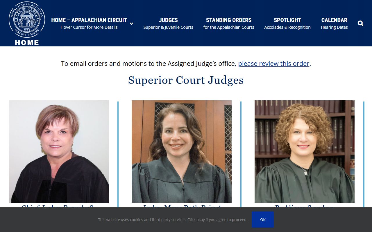 Gilmer County Superior Court Appalachian Judicial Circuit judges page