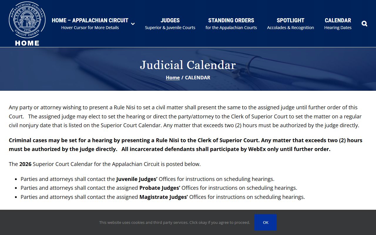 Gilmer County court records Appalachian Circuit court calendar
