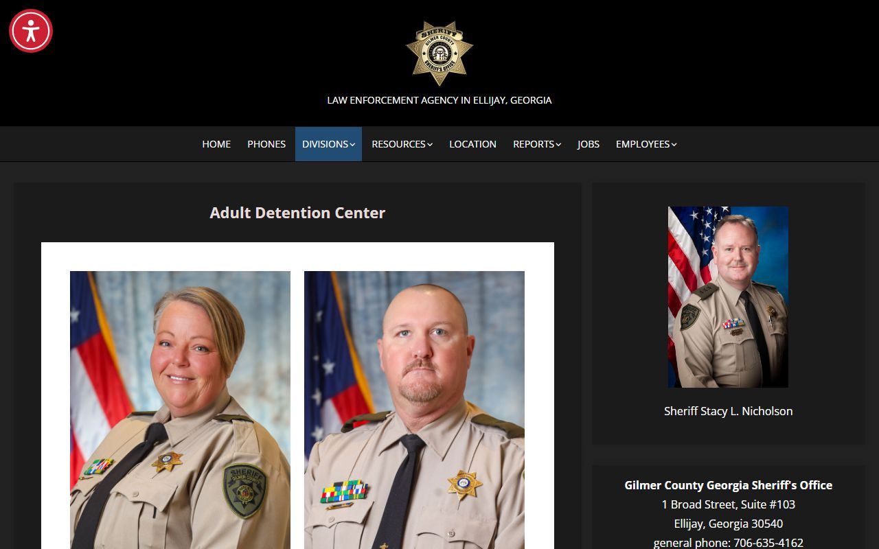 Gilmer County inmate records Adult Detention Center page
