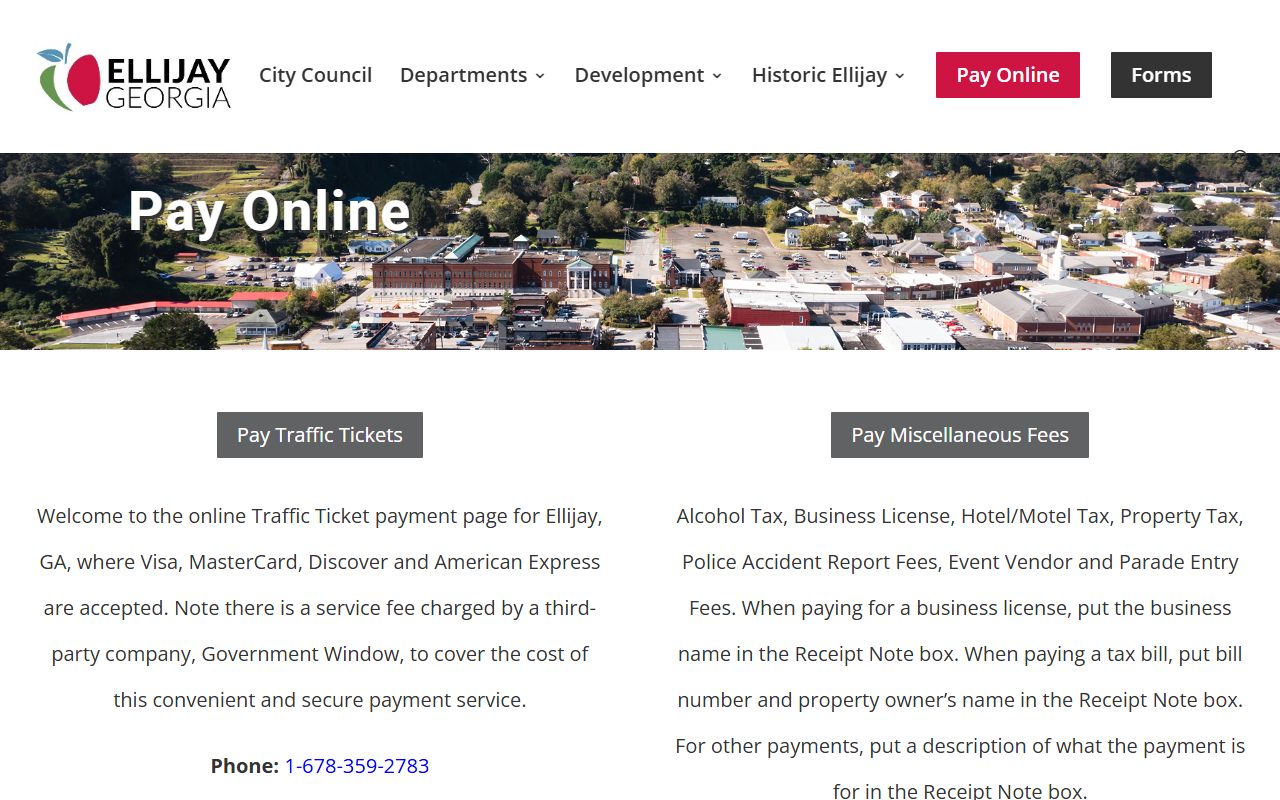 Gilmer County traffic court records Ellijay online payment page