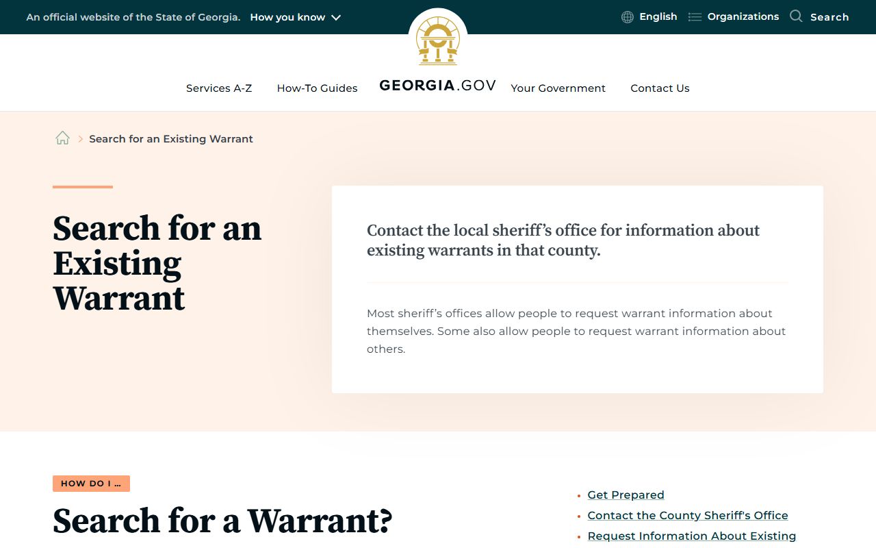 Gilmer County warrant search Georgia guidance source