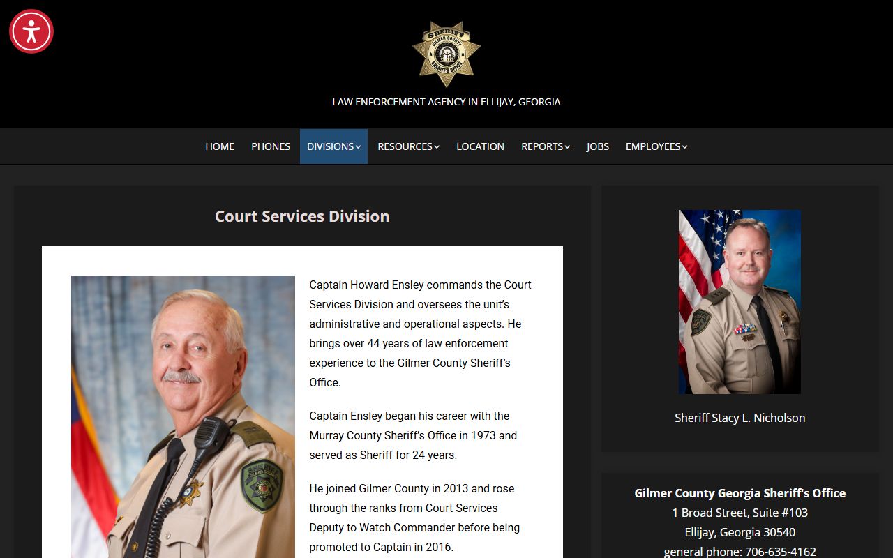 Gilmer County warrant records sheriff court services source